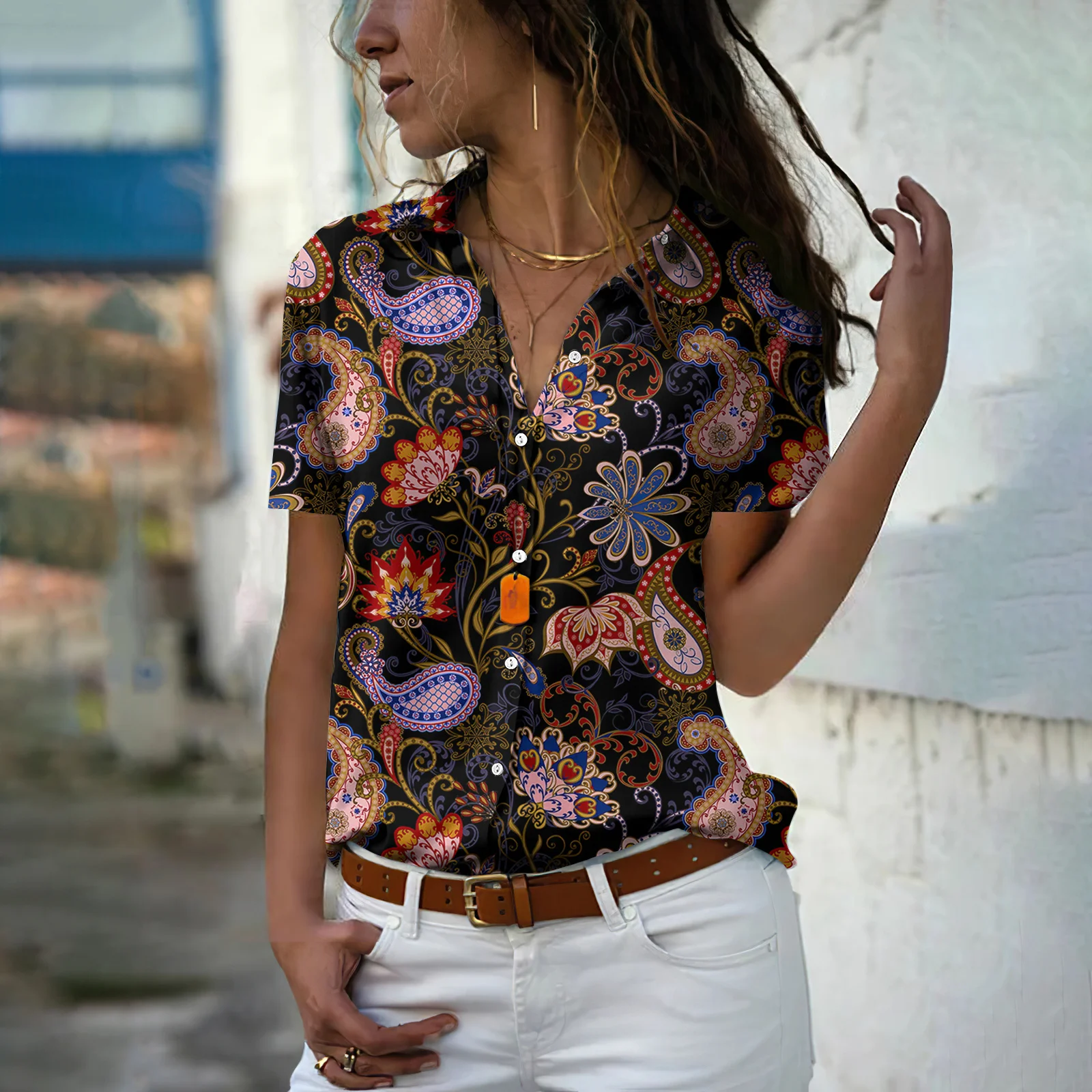 Camisa Hawaiana Retro para Muj - Beach Shirt Hawaiian reseña y precio