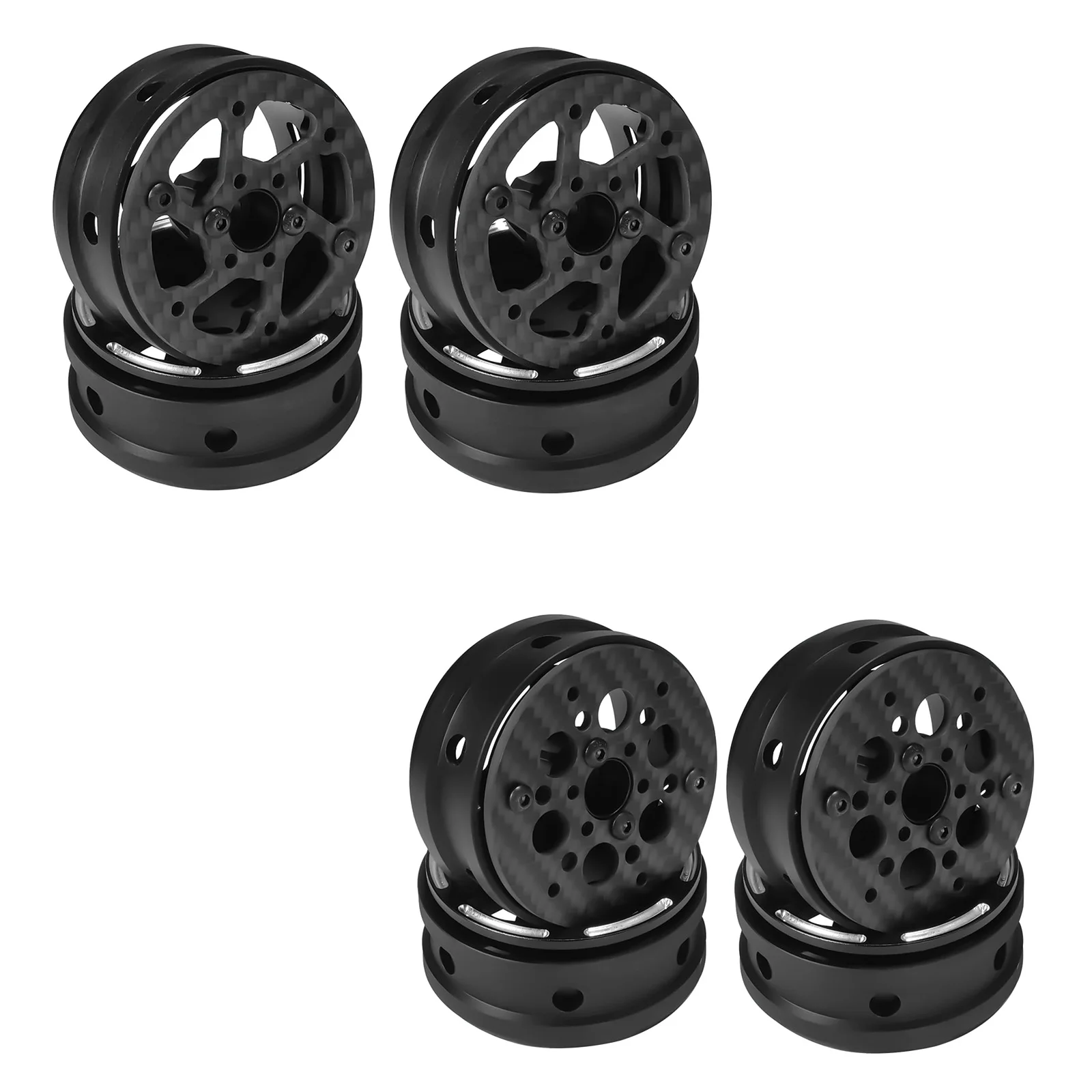 1.9 Inch Carbon Fiber Wheels Rim for 1/10 RC Car Crawler Capra SCX10 RR10 TF2 Element Enduro Gmade R1 Cheater Rigs 1.9S