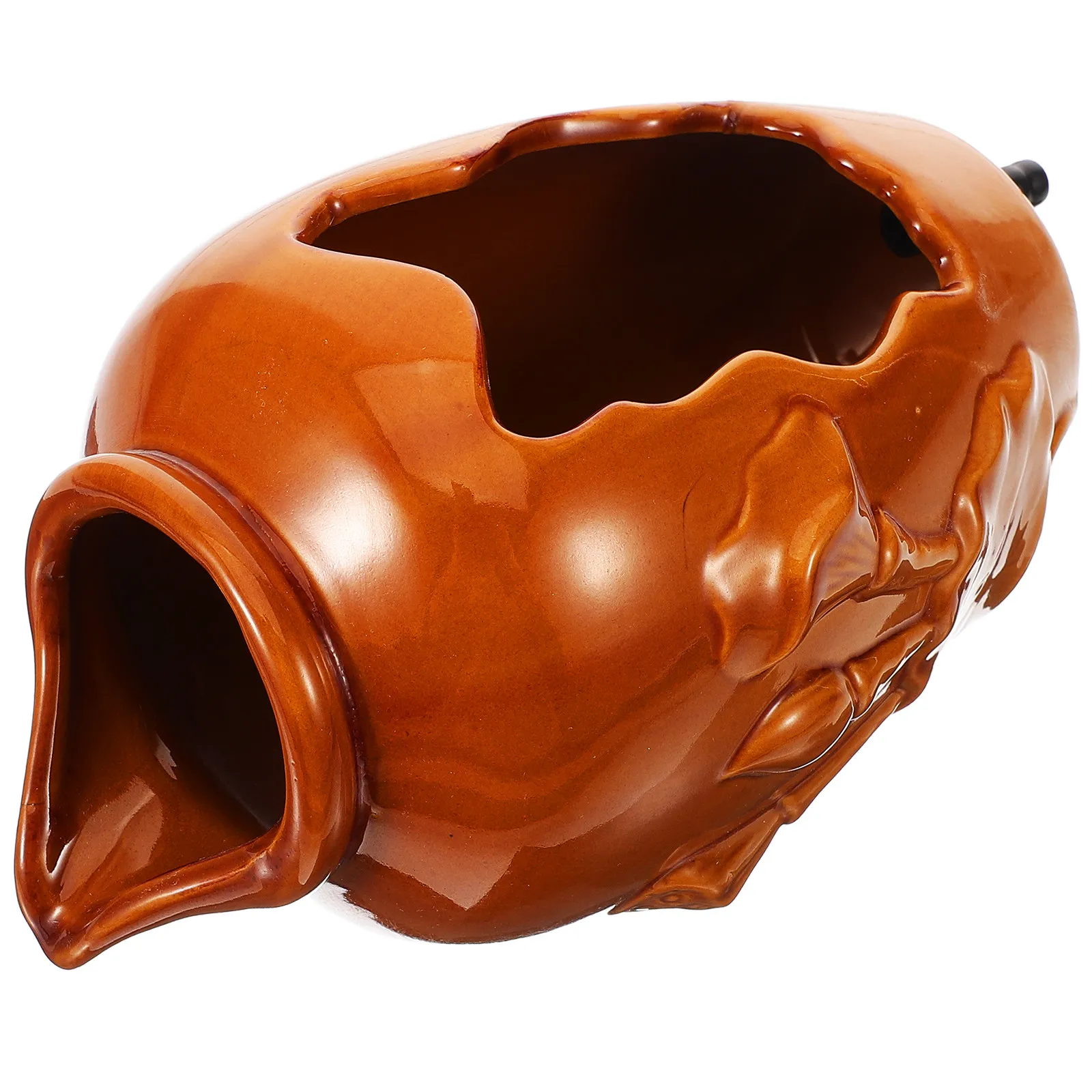 

Ceramic Water Circulation Fountain Jar Small Exquisite Opening Design for Balcony Garden Yard Decorative Outdoor Indoor