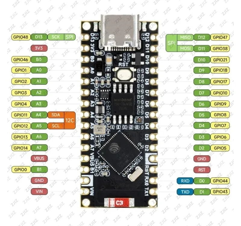 ESP32-S3R8 Papan Pengembangan IoT WiFi Modul Bluetooth Xtensa Dual-Core 8MB Flash Arduino Kompatibel