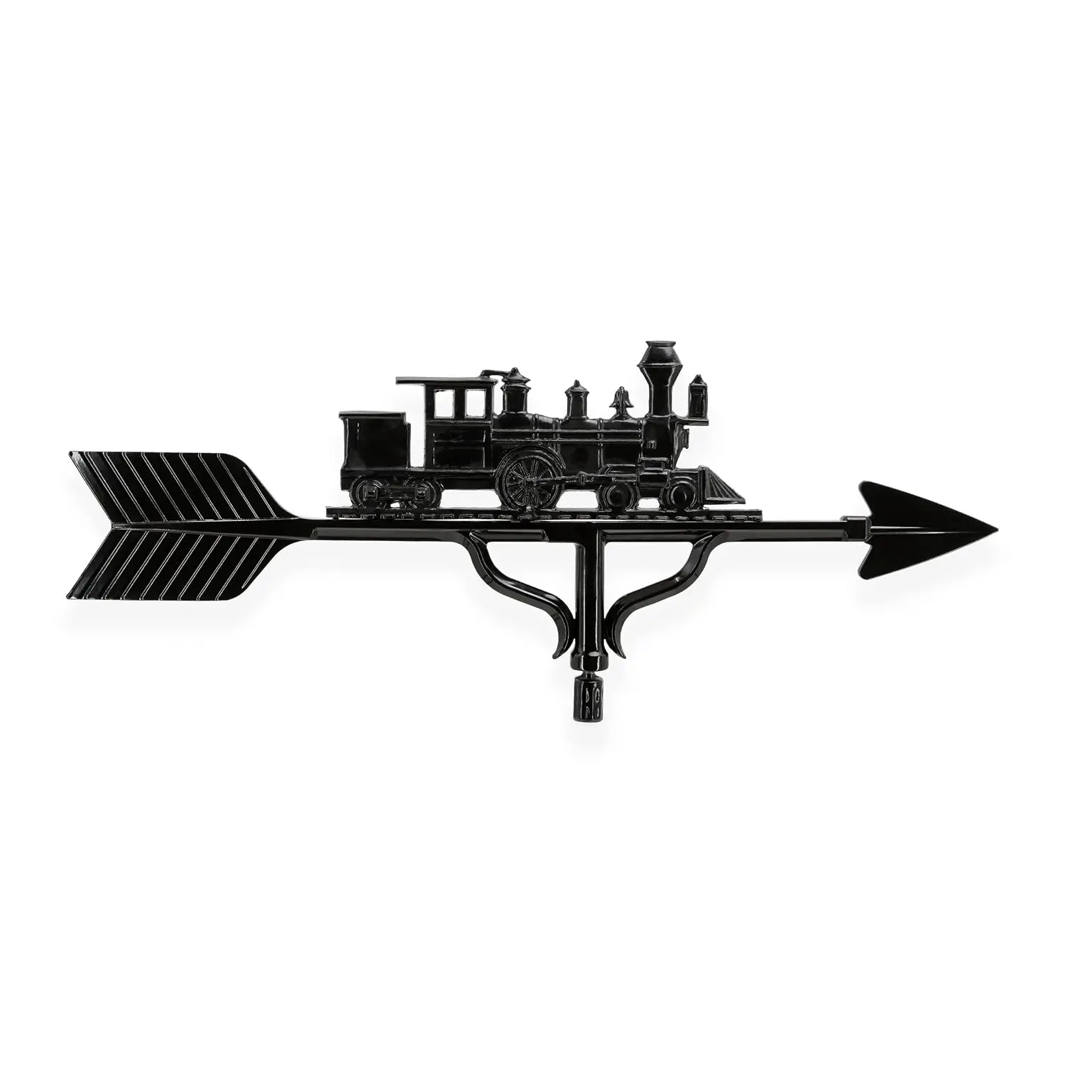 Deluxe Train Weathervane, Black Metal Roof Weather Vane, Decorative Wind Direction Indicator for Garden, Barn, Customized