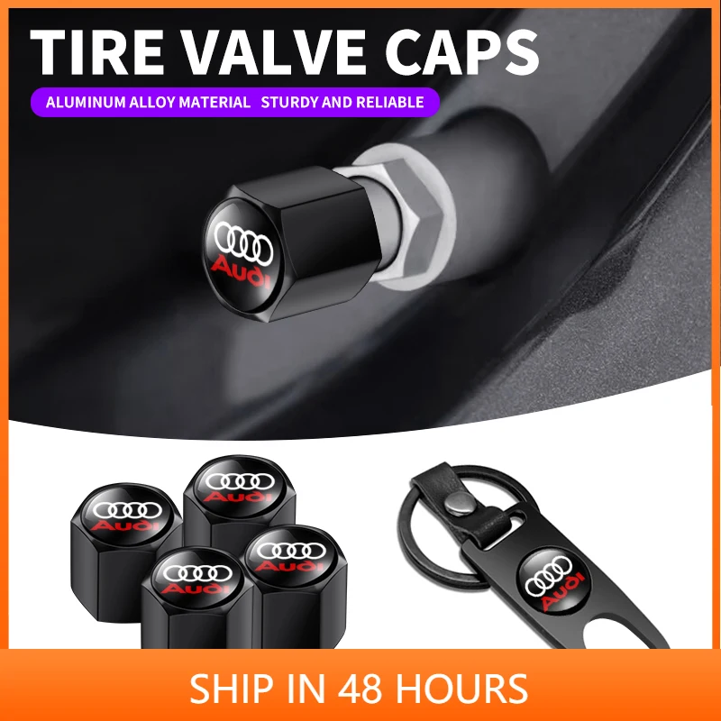 1 مجموعة سيارة المفاتيح حلقة رئيسية مع السيارات الإطارات صمام قبعات الإطارات غطاء غبار شعار لأودي A1 A2 A3 A4 A5 A6 A7 A8 Q1 Q2 Q3 Q4 Q5 Q6 S #1