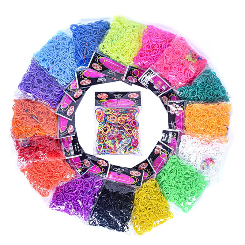 600pcs/lot Colorful Loom Rubber Band Bracelet Making Kit