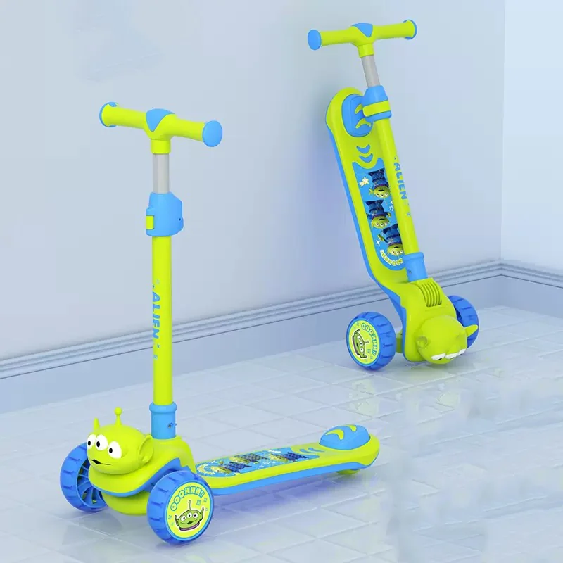 Disney Children's Scooter Cartoon Kawaii Strawberry Bear Winnie The Pooh Cartoon Doll Scooter 3d Modeling Boys And Girls Scooter