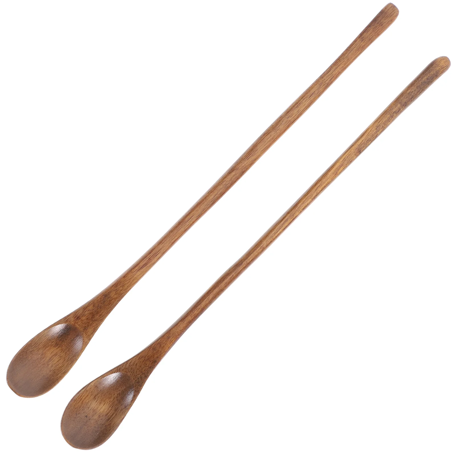 2PCS Long Wooden Spoon for Eating Mixing Stirring Long Handle Spoon with Japanese Style Kitchen Utensil Kitchen Tools