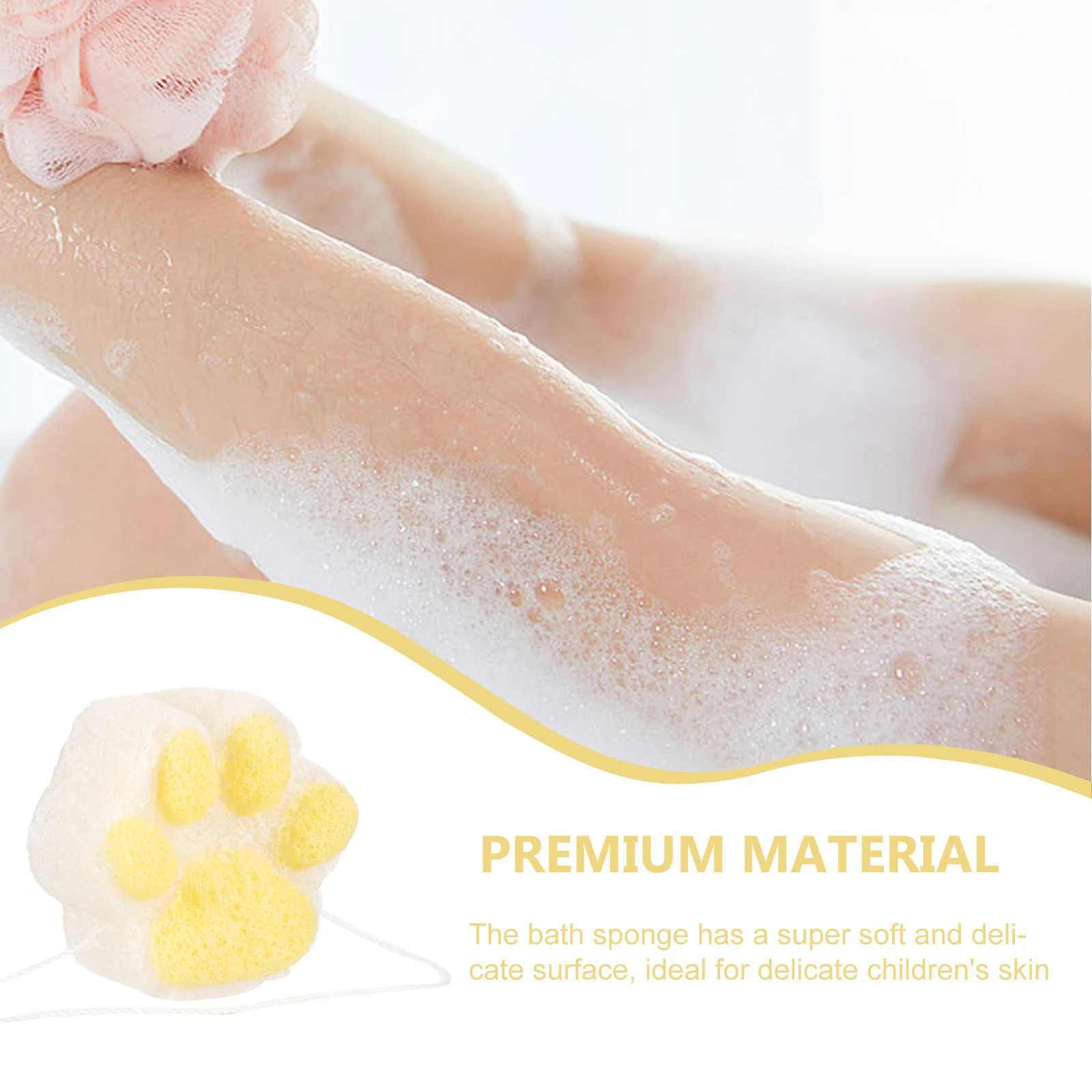 

Cat Paw Bath Sponge Soft Exfoliating Bath Ball for Sensitive Skin Shower Body Scrubber Cleansing Loofah Shower Ball