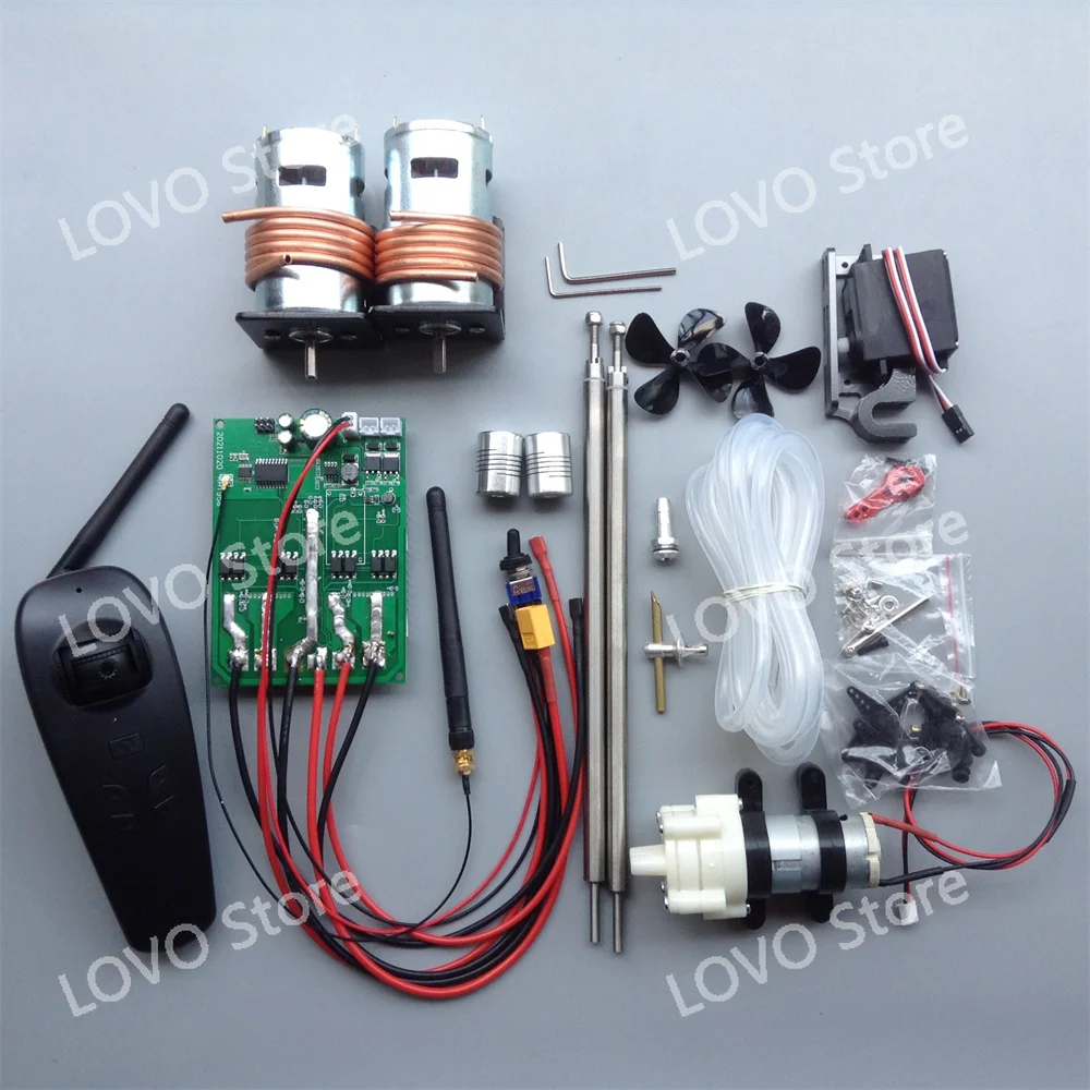 12V 795 Motor Differential Turning Fishing Boat Tripping Gear 6 Channels Remote Control 500 M