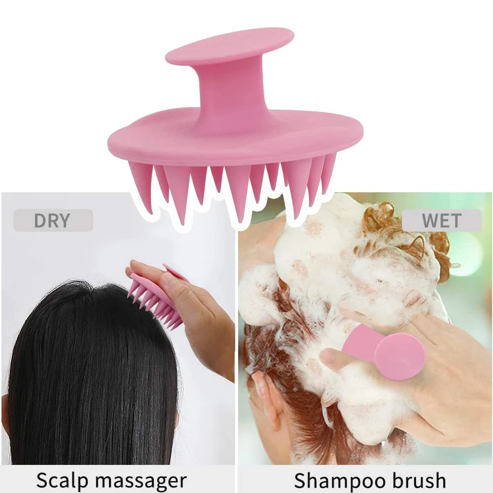 Silicone Scalp Hair Massager Brush Shampoo Massage Comb Bath Wash Clean Care Hair Root Scalp Massager Shower Brush Care Hair Too