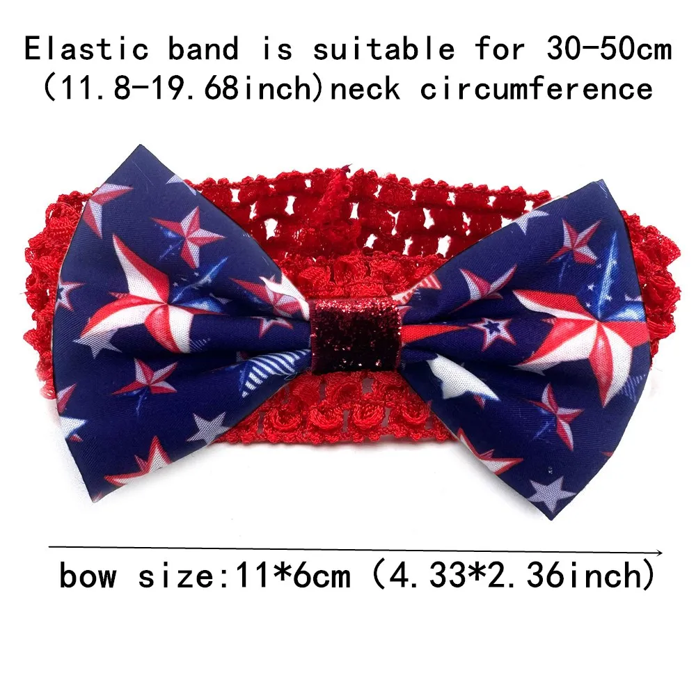 30/50pcs Pet Bowknot Grooming Dog Bows American Independence Day Bowties Grooming Collar for Small Middle Large Dog Pet Supplies