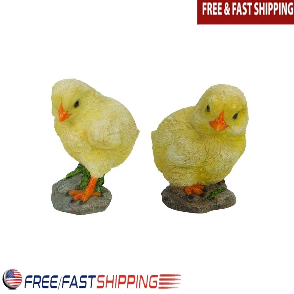 

Левая и правая статуя цыплят из полирезины, садовый декор, коллекция фермерских животных в помещении и на открытом воздухе, жизнь как детали, 22,56 дюйма