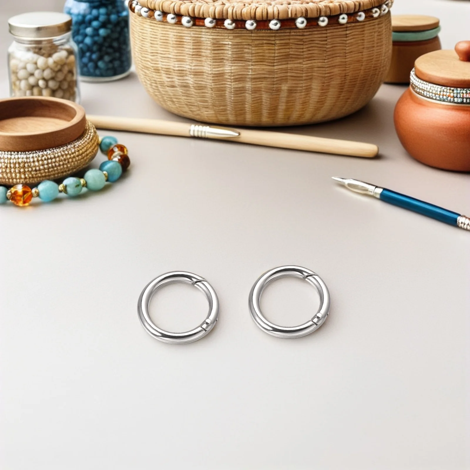 

15pcs Key Ring Clasp Zinc Alloy Open Jump Rings Split Rings For Keychains Leash Extender Jewelry Making Accessories Keychain