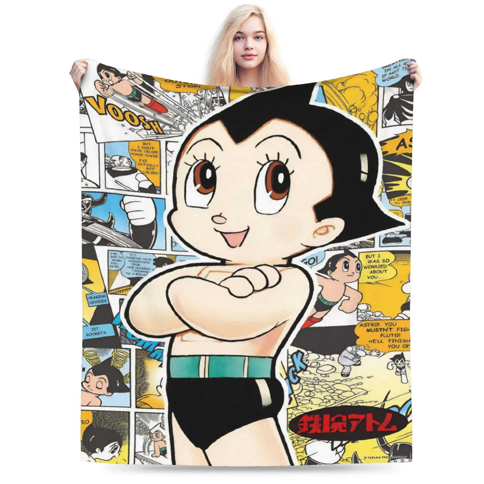 Comfortable Astroboy Astro Boy Blanket Stuff Bedding Decorative  Throw Blankets Super Warm Velvet for Outdoor