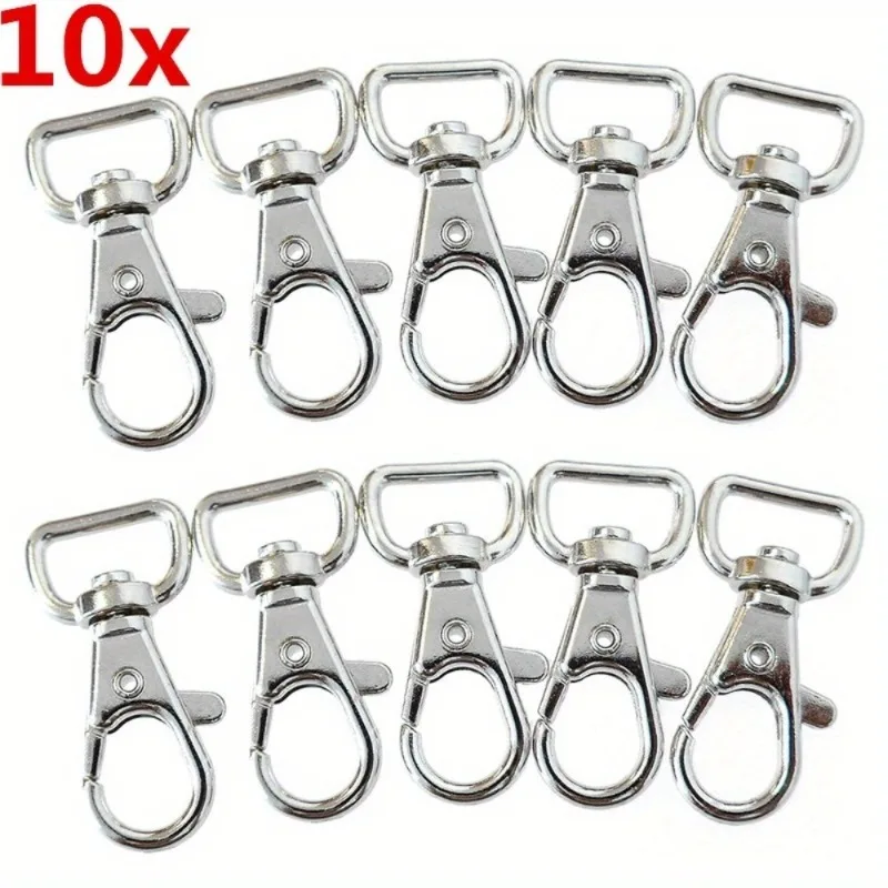 10 Stück Metall-Lanyard-Haken mit drehbarem Schnappverschluss für Karabinerverschluss-Clips