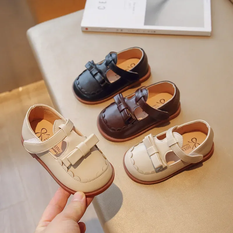 

Child Shoe New Girl Leather Shoe Bow Princess Shoes Spring Autumn Casual Shoes Soft Sole Mary Jane Shoe Versatile Lolita Shoes