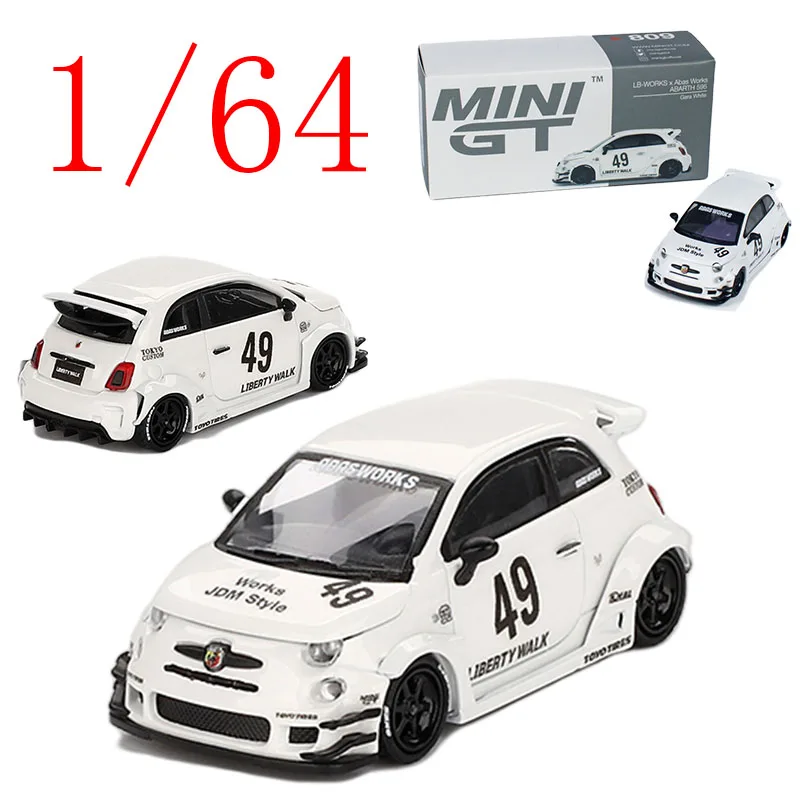 

MINIGT Diecast 1/64 Scale ABARTH Alloy Model Cars Abas Works ABARTH #809 Play Vehicles Toys for Boys Gift Original Box