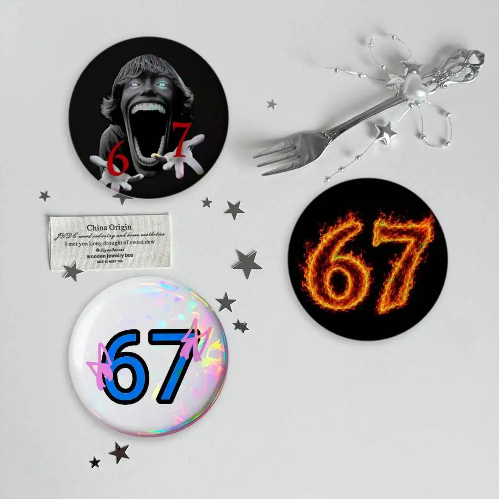 Six Seven 6 7 Brooches Cartoon Badge Pins Backpack Hat Accessories Friend Gift