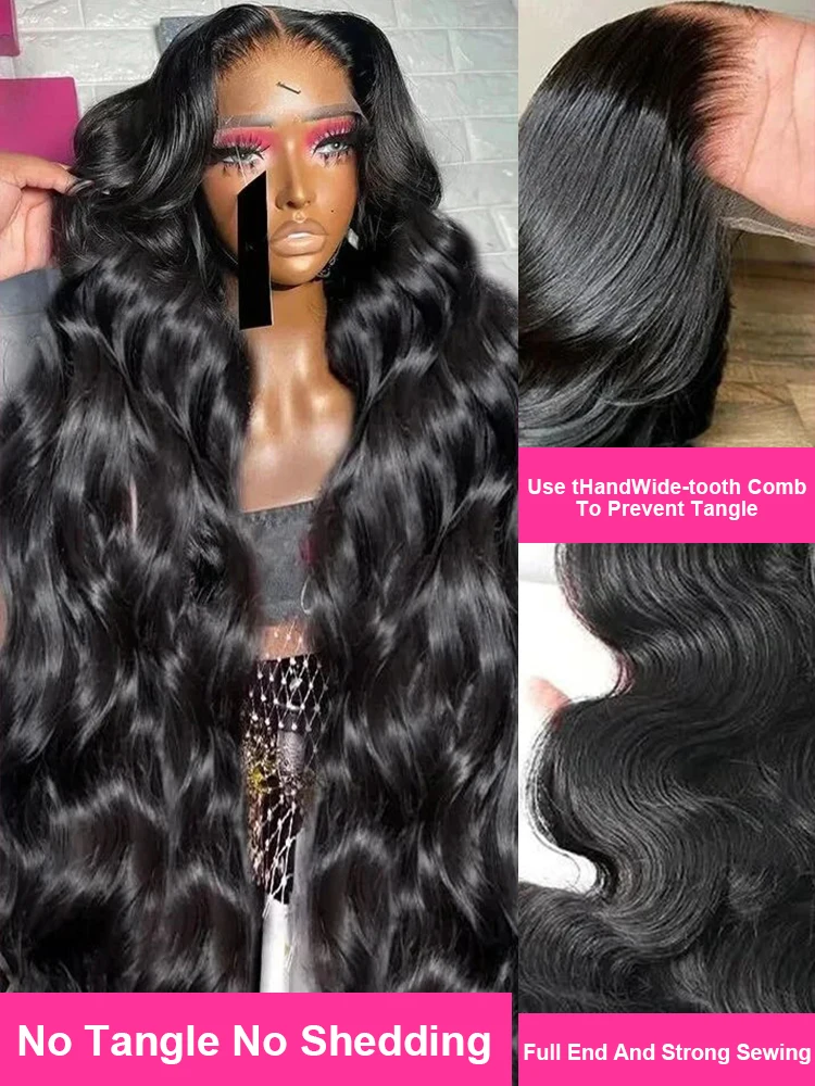 13x4 Full HD Lace Frontal Wig CEXXY 180% 30 40inches Hd Lace Wig 13x6 Human Hair Body Wave PrePlucked Water Wave Wig For Women