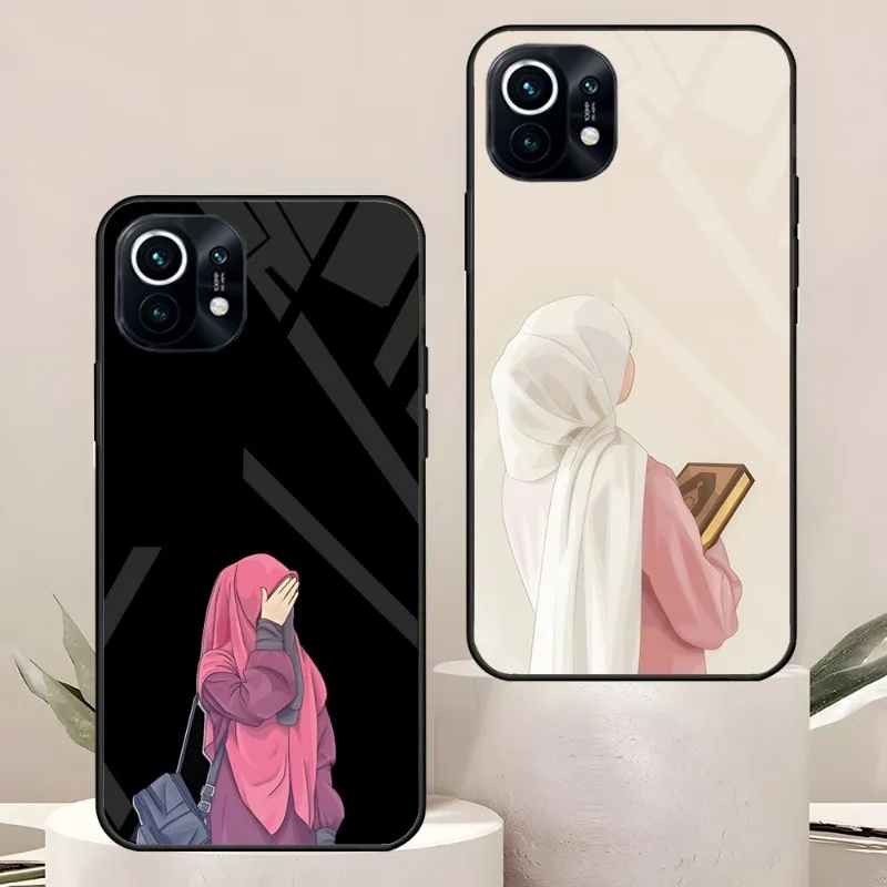 Muslimové islámské arabská gril oči telefon pouzdro pro Xiaomi POCO F3 11 12 pro X T lite S poznámky 10 S 5G 8 lodni 9 redmi temperované sklo