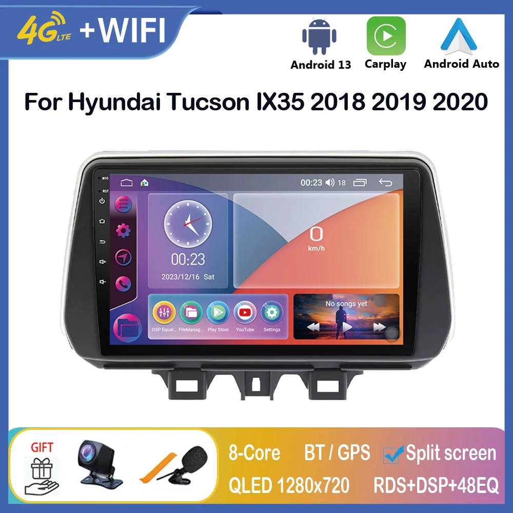 

Автомобильный радиоприемник Carplay Android для Hyundai Tucson IX35 2018 2019 2020, андроид магнитола Хендай Туссан 2 Din мультимедийный плеер авторадио головное устройство навигация