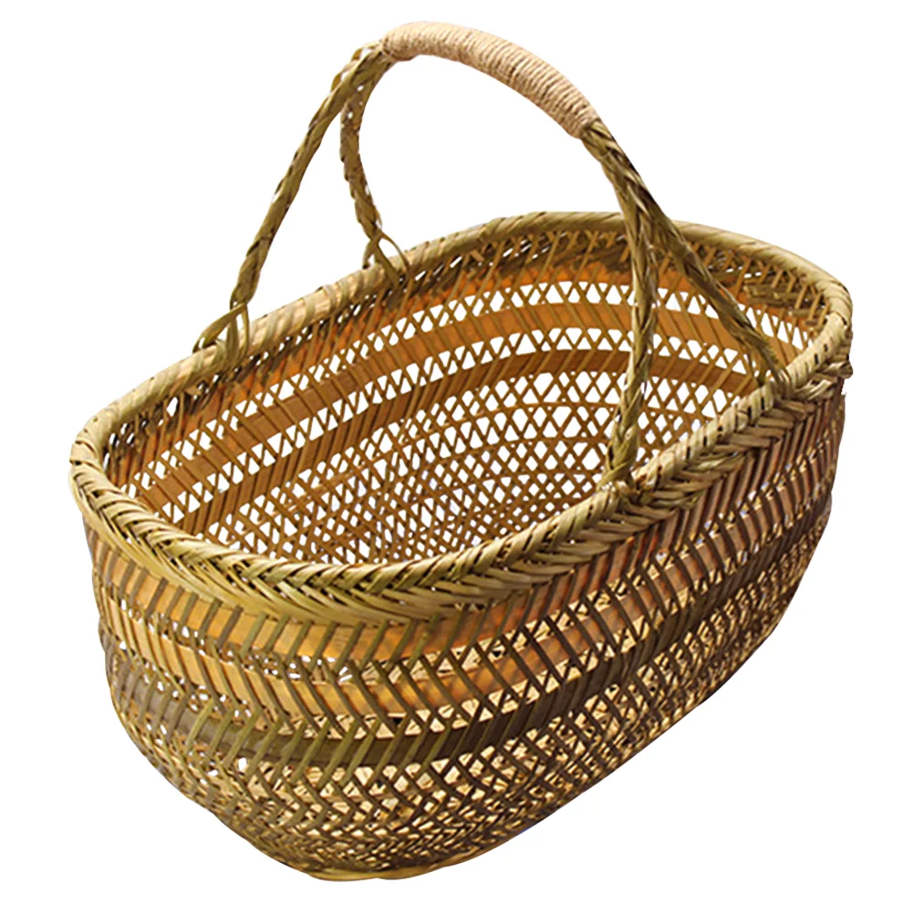 

Hand Shopping Basket Fruit Storage Picnic Egg Garden Hod Baskets Handled Mini Weaving Vegetables