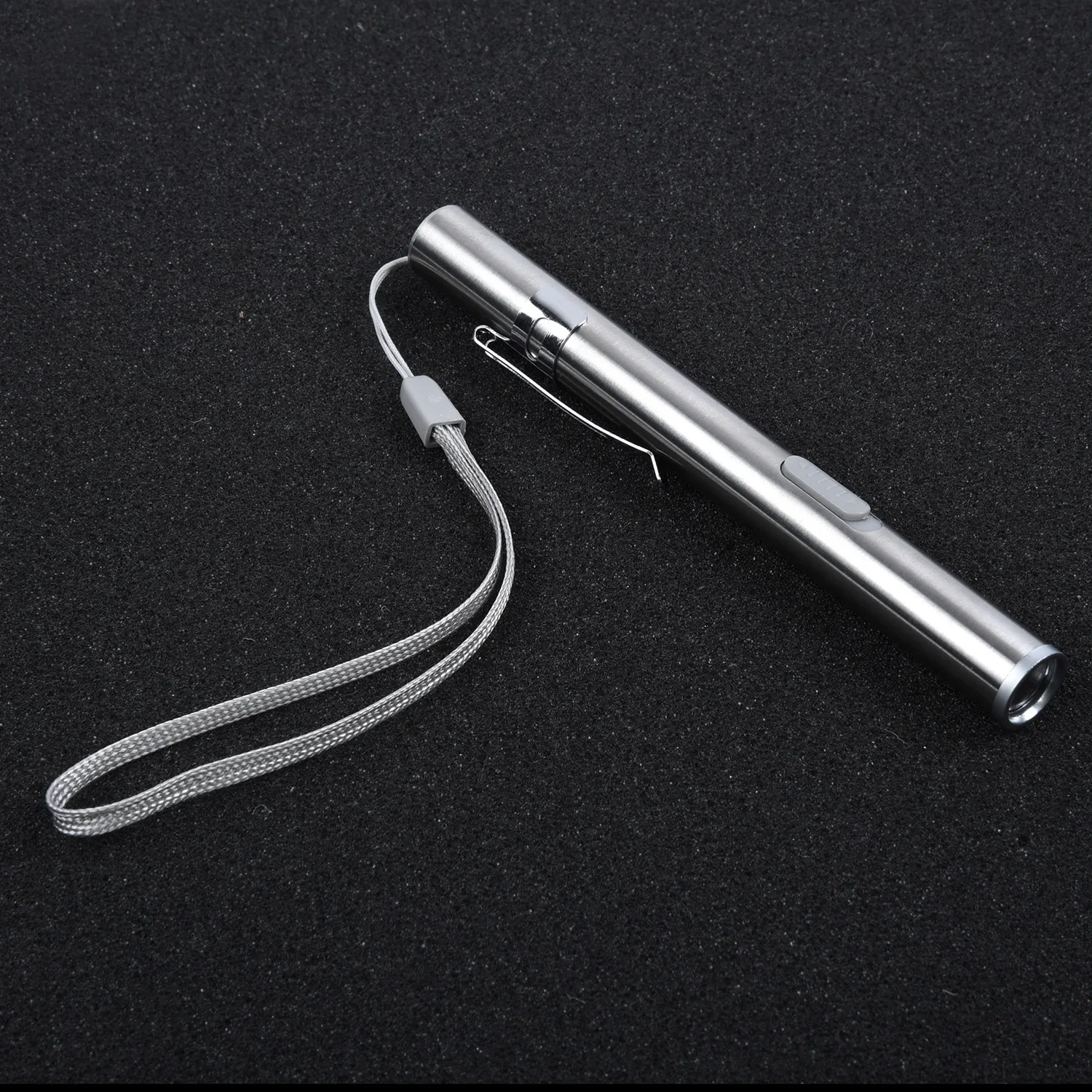 

Stainless Steel Flashlight Camping LED Silver 13*1.3*1.3 Cm Pen Pencil Torch Rechargeable Portable High Quality