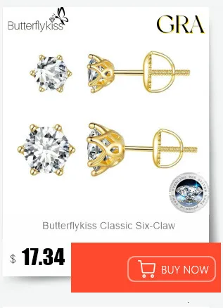 Butterflykiss Echte 1 CT D-Farbe Moissanit-Ohrstecker für Damen, Top-Qualität, 925er Sterlingsilber, funkelnder Hochzeitsschmuck – Detail 3