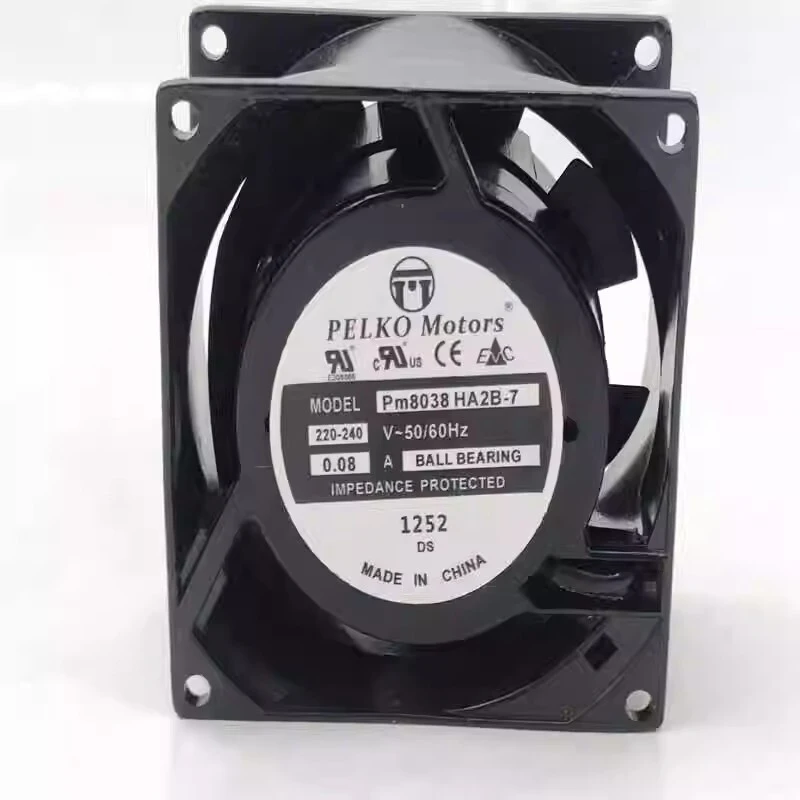 C FOR PELKO MOTORS PM8038HA2B-7 220-240V 0.08A 8038 8CM Aluminium Frame AC Fan