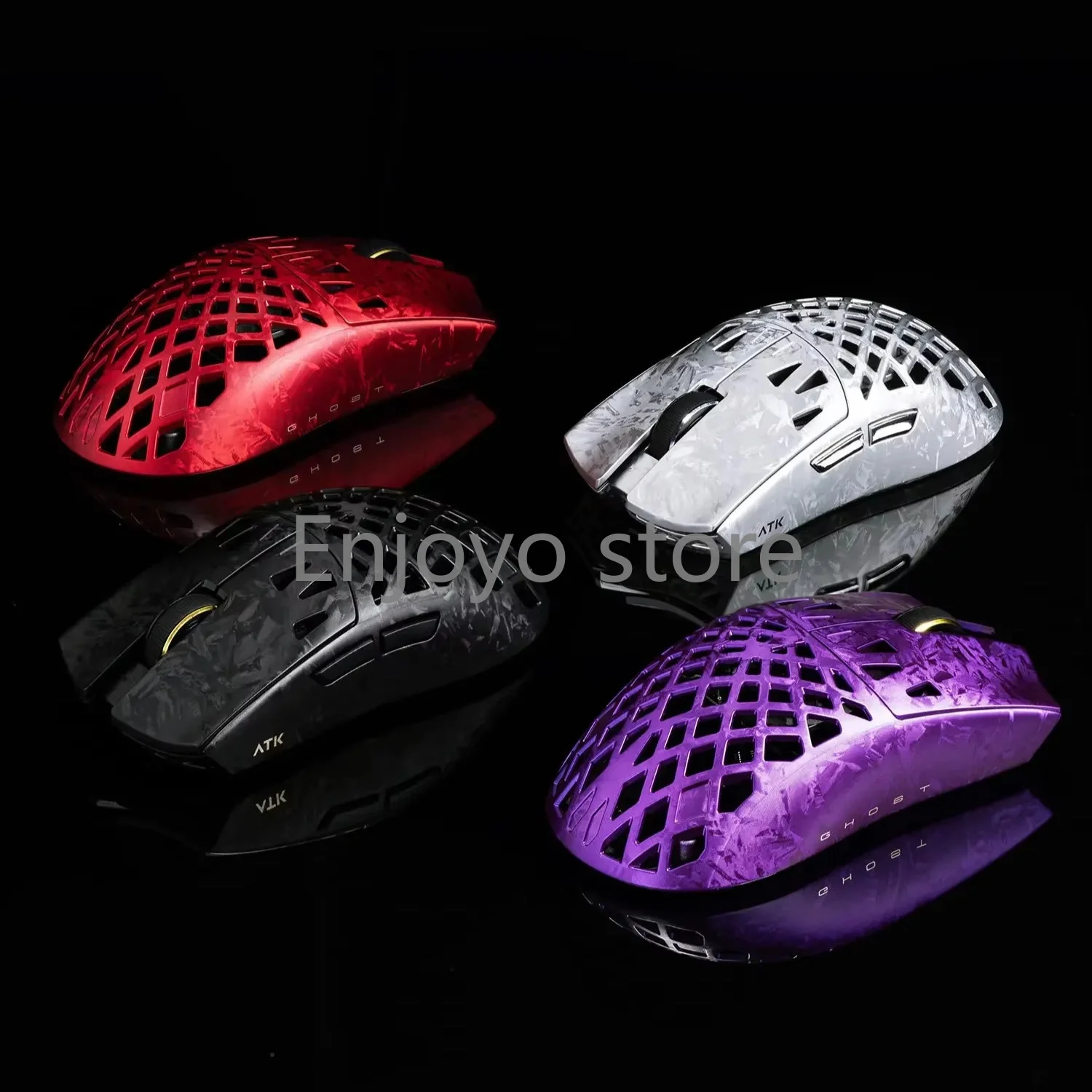 ATK GHOST Composite Carbon Fibre Hollow-out Gaming Mouse PAW3950 Ultra Sensor 48g Wireless Bluetooth 0.163ms Response PC Gamer