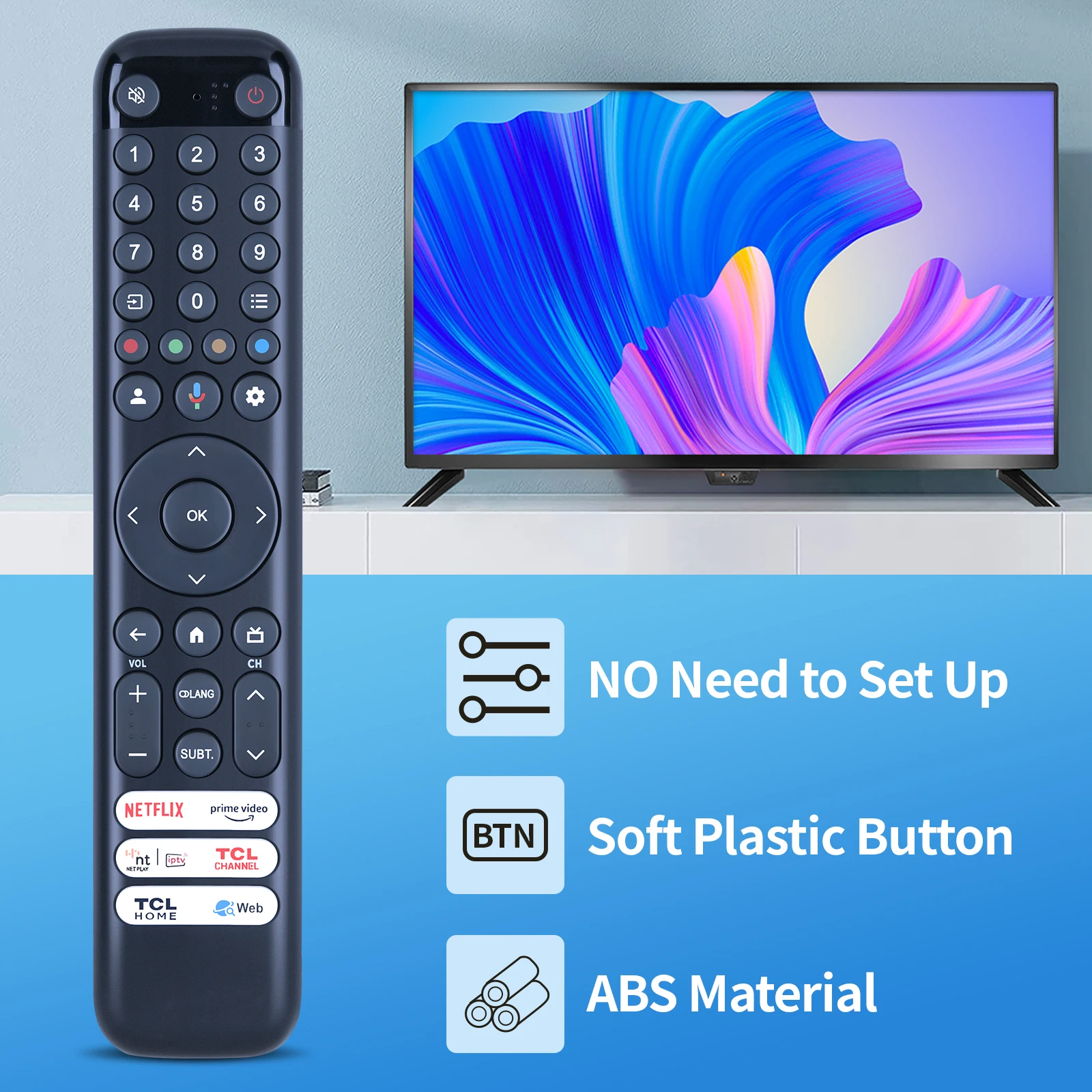 New RC833 GMB1 Remote Control For TCL Smart TV without Voice