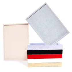 1 Pc Velvet Jewelry Display Tray Ring Earring Storage Tray Jewelry Display Box Necklaces Bracelets Organizing Box Storage Plate