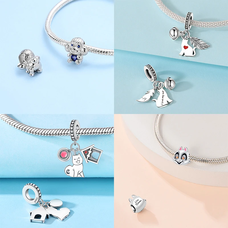 

Charms Silver 925 Teddy Dog Cat Squirrel Paw Beads Fit Original Bracelets Beads Charms Jewelry Making Fine Jewelry Gift