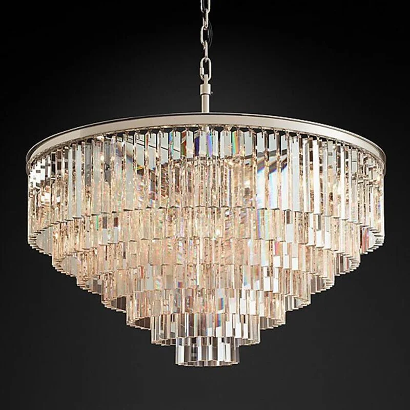 

Nordic Postmodern Crystal Chandeliers Lighting for Villa Home Restaurant Hotel Deco Luxury Round Creative Simple Hanging Lamp