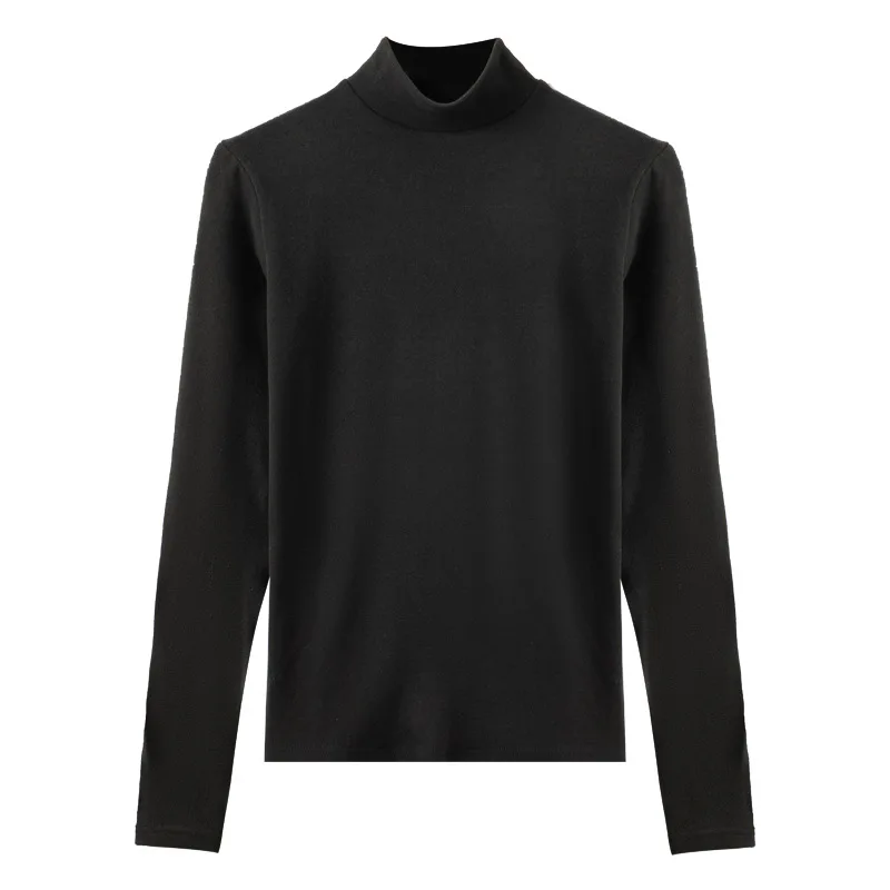 [Cashmere Silk Protein Top] Half high collar German velvet bottoming shirt for women in autumn and winter with slim long sleeves