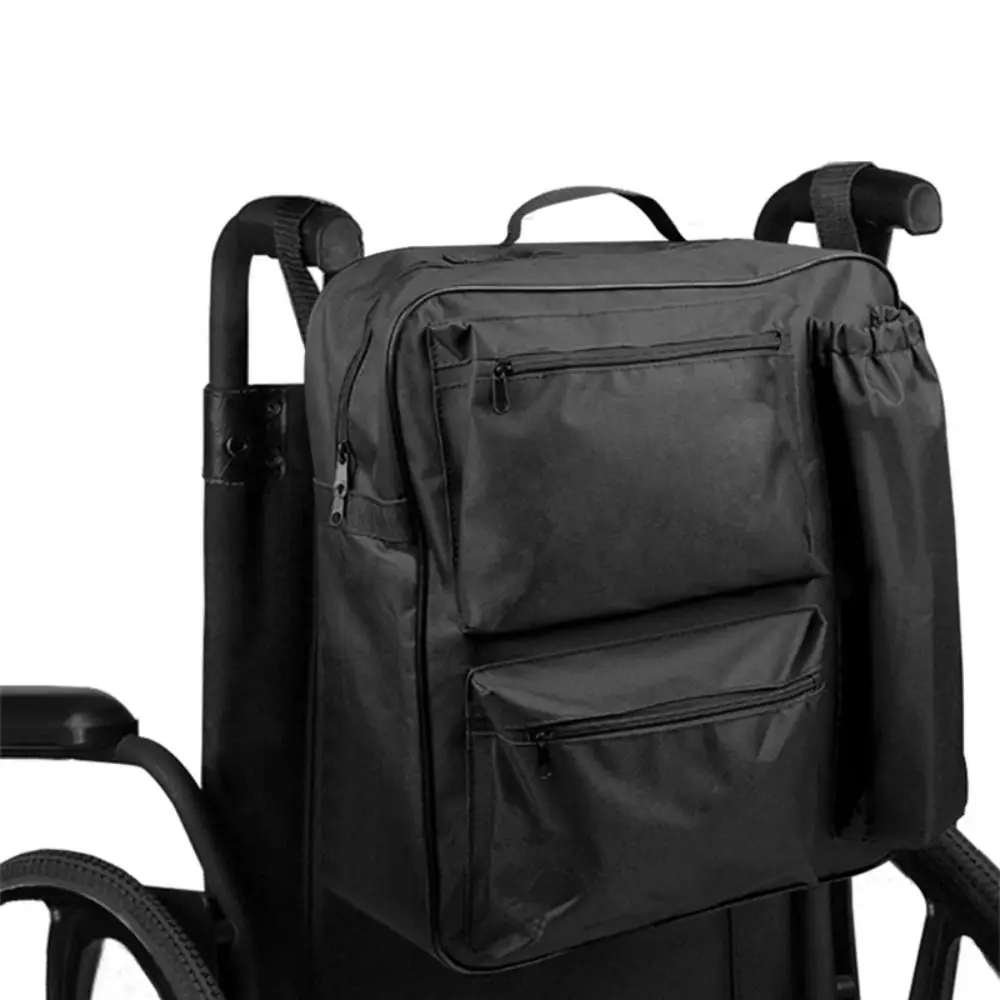 

Multi-pocket Wheelchair Rear Storage Bag Waterproof Large Capacity Wheel Chair Hanging Bag with Buckle Portable