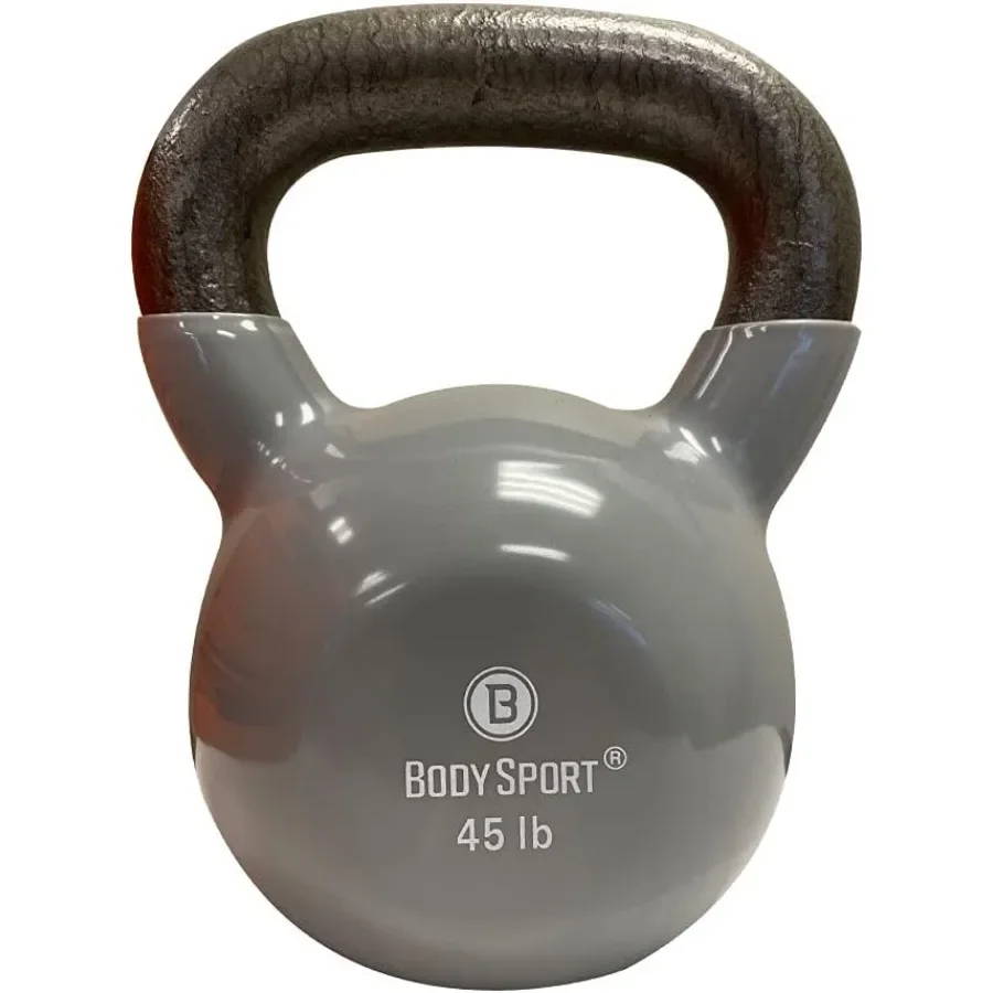 

Body Sport Cast Iron Vinyl Coated Kettlebells for Strength Training and Weight Lifting Durable Fitness Equipment Designed for P