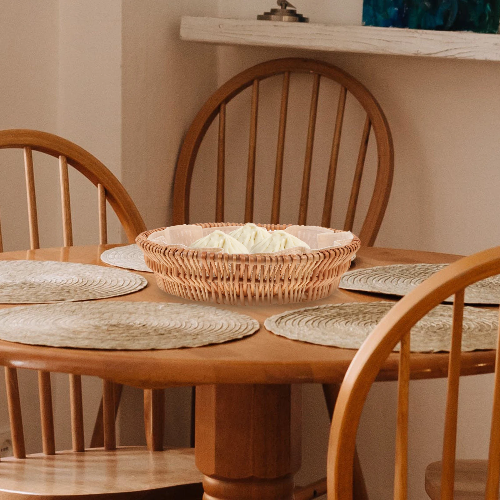 

Bread Baskets for Serving Woven Food Basket Storage Tray Kitchen Table Container Snack Pastry Organizer Bread Containers Dinner
