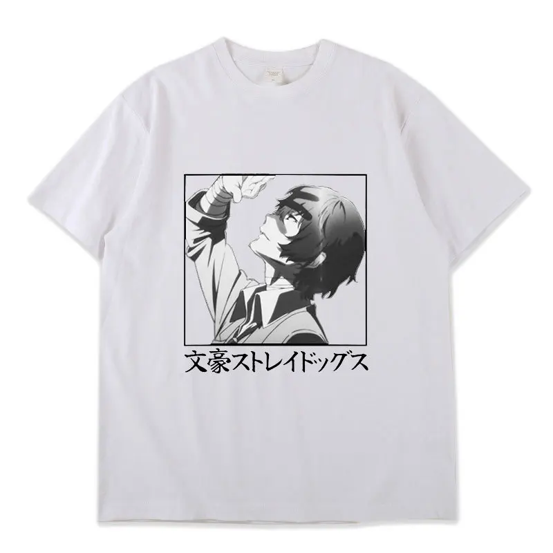 Anime Bungo Stray Dogs Dazai Osamu Man/Women Harajuku T-shirt Round Neck Short Sleeve Casual Unisex Streetwear COTTON Tee Top