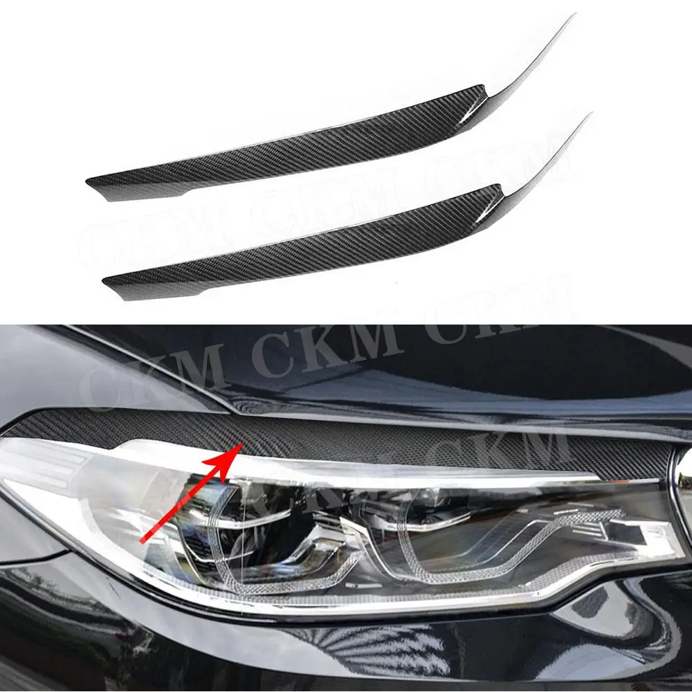 

Carbon Fiber Headlight Eyelids Eyebrows Trim Cover Sticker for BMW 5 Series G30 G38 530i 540i M550i 2017-2023 Accessories