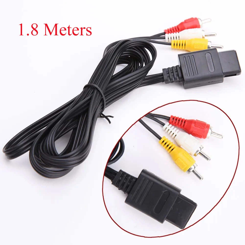 

1.8 Meters Audio Video Cable Composite Cord Compatible for Nintendo 64/N64/GameCube/Super Nintendo SNES TV Game