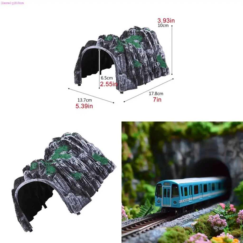 

D0JC 2Pieces Rock Cave Formation Tunnel Plastic Train Track Add On Realistic Scene Decors For Model Railway And Racing Track
