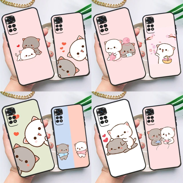 Mochi Peach Cat Case For Xiaomi Redmi Note 11 10 8 9 12 Pro Note 11S 10S 9S 8T Redmi 10 10C 12C 9C 9T Cover AliExpress