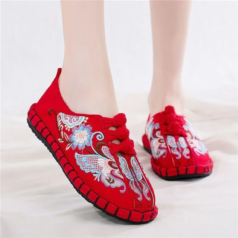 Spring and Autumn Women's Cloth Shoes Lightweight Embroidered Shoes Thousand Layer Bottom Breathable Flat Shoes