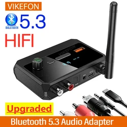 Bluetooth 5.3 Audio Receiver USB U-Disk Play Wireless Adapter R/L RCA/3.5MM AUX/Optical Fiber Jack For Car Kit Speaker Amplifier