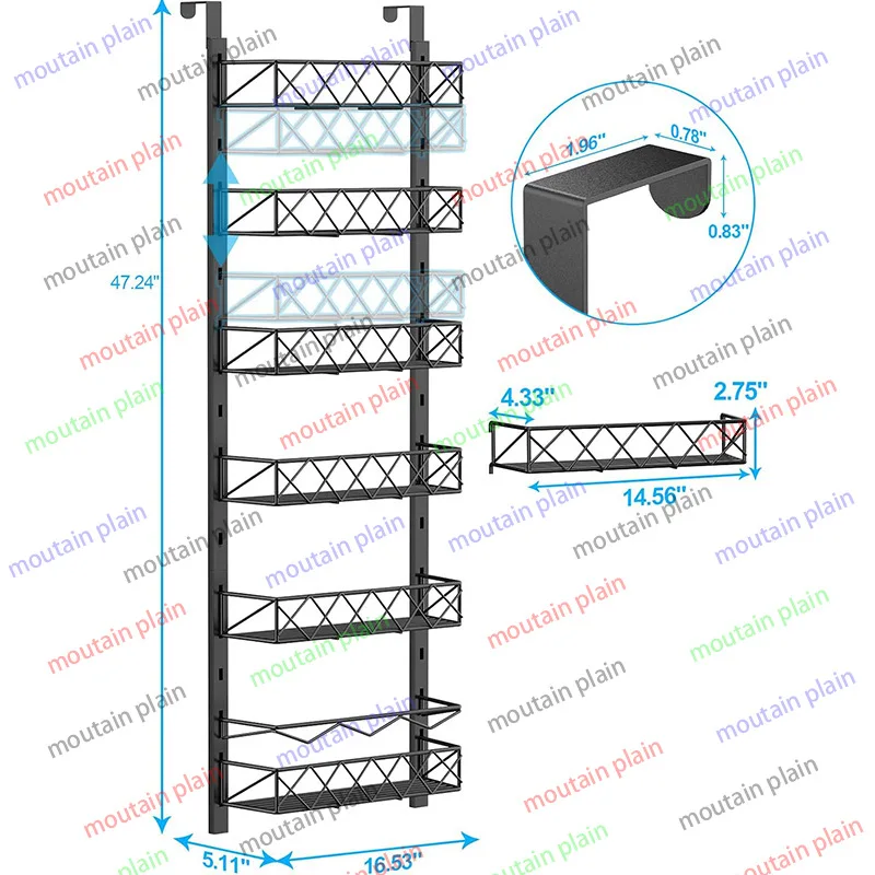 

Многофункциональная полка для хранения на дверцу кухонного шкафа, регулируемая подставка для специй и приправ
