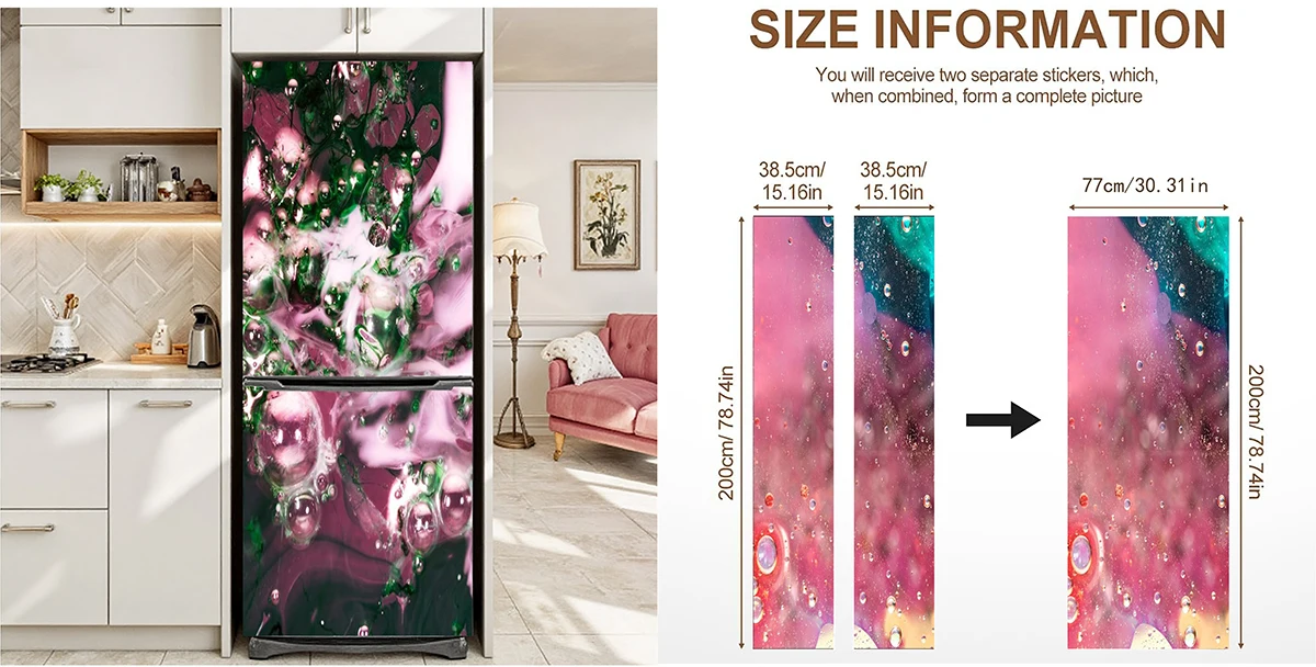 Waterproof Self-Adhesive Door Wallpaper Glowing Neon Flower Dark Floral Print Removable PVC Interior