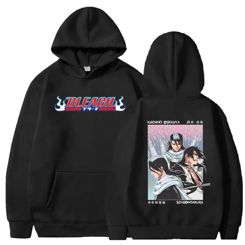 

BLEACH японская популярная аниме-одежда Кучики Байкуя флисовая теплая с капюшоном и принтом, повседневная одежда большого размера, высокое качество, унисекс для пар