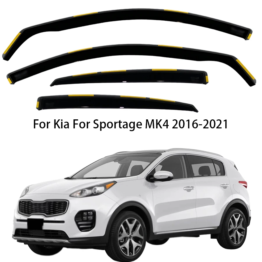 4pcs In-Channel Side Window Deflectors Rain Visors For Kia For Sportage MK4 2016-2021 Car Window Wind Deflectors