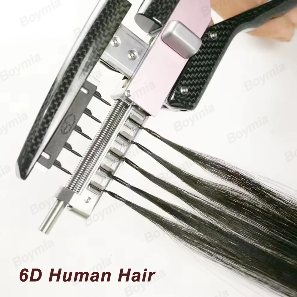6D Hair Extensions Human Hair Remy Micro Tiny Straight 6D 2 Generation Extensions Invisible Micro Beads Real Natural Hairpieces