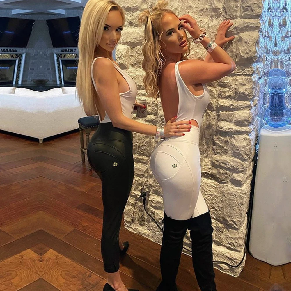 

Shascullfites Plus Size Black and White Leather Pants High Waisted Pu Leggings Skinny Faux Leather Trousers Scrunch Bum Lift