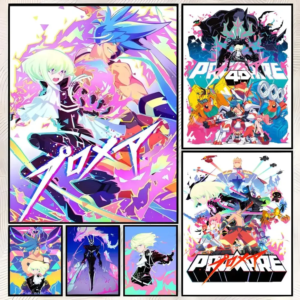 Anime P-Promare Poster Self-Stick HD PVC Wall Art Poster, Waterproof Decor for Bedroom, Living Room and Home